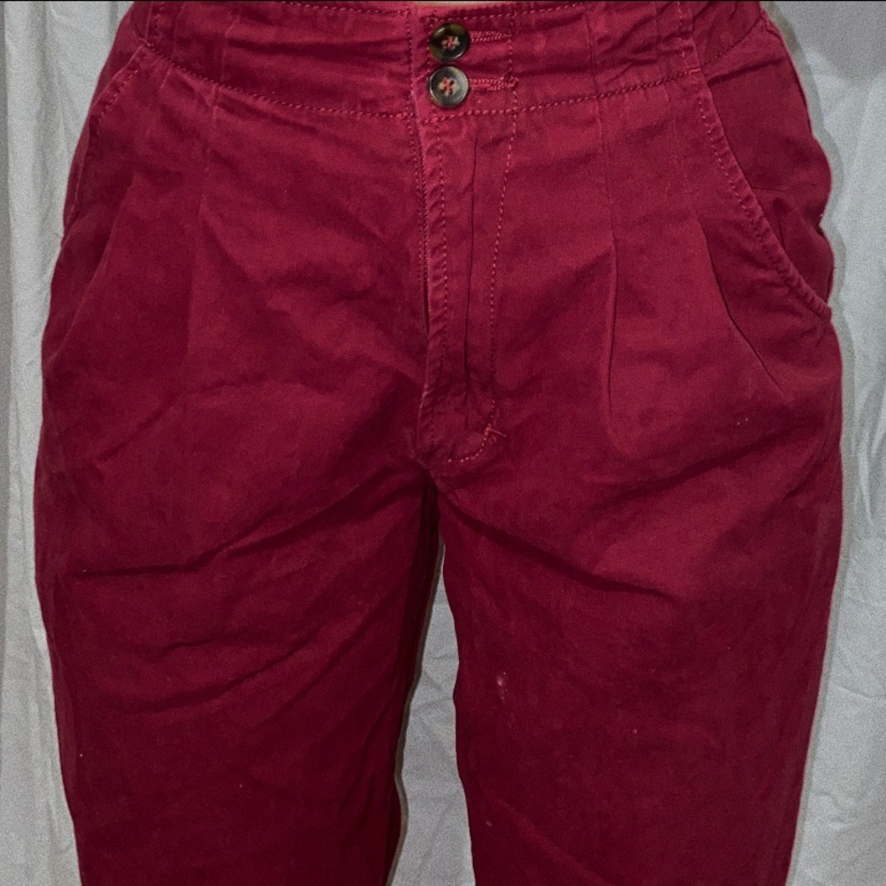 High Waisted Dark Red Pants